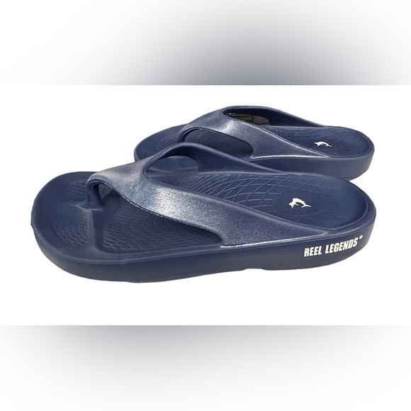 🐟 REEL LEGENDS! LIKE NEW SLIDE! NAVY UNISEX!! STRONG, DURABLE, COMFY! - Picture 2 of 15